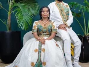 BRIDE & GROOM ETHIOPIAN WEDDING OUTFITS