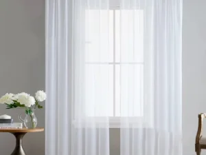 2 Sheet White Transparent Curtains For Living Dining Room Bedroom Simple Window Drapery Sheer Curtains Home Window Decoration