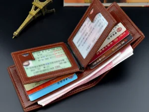 New Wallet Short Men's Thin Wallet Horizontal Business Casual Lychee Pattern Retro Soft Leather Wallet