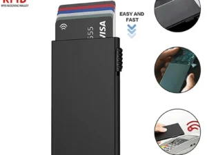 Rfid Smart Wallet Credit Card Holder Metal Thin Slim Men Women Wallets Pop Up Minimalist Wallet Small Black Purse Metal Vallet