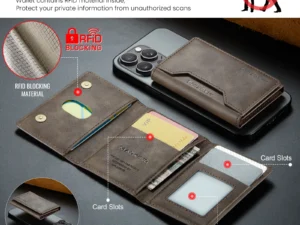 Luxury Fashion Short Strong Magnetic Premium Leather Wallet Men's Coin Cash Cards Holder Women's Foldable Mini Wallet Purse