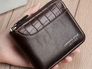 Leather Men’s Wallet Luxury Mens Purse Male Zipper Card Holders with Coin Pocket Rfid Wallets Gifts for Men Money Bag