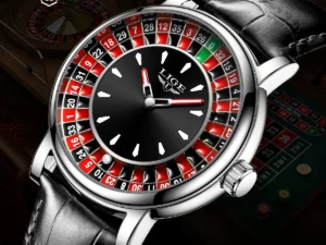 LIGE Quartz Man Watch Fashion Luxury Creative Roulette Game Dial Design Leather Casual Life Waterproof Watches for Men Gifts+Box