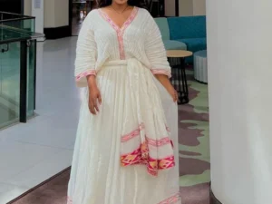 Beautiful Light Color Habesha Dress Simple Elegance in Habesha Kemis